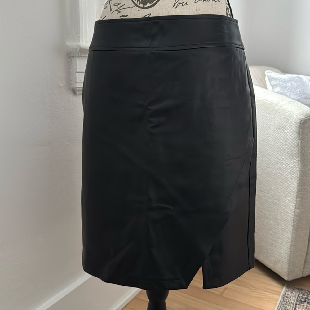 Loft Faux Leather Knee Length Skirt